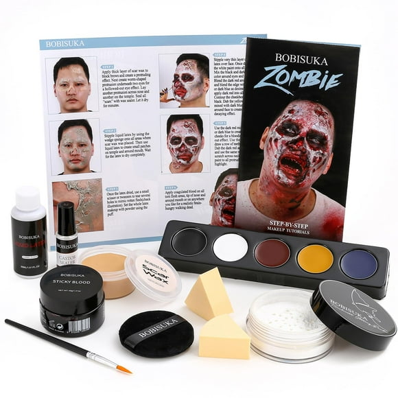 Kit de maquillaje BOBISUKA Halloween Zombie SFX con pintura facial y más