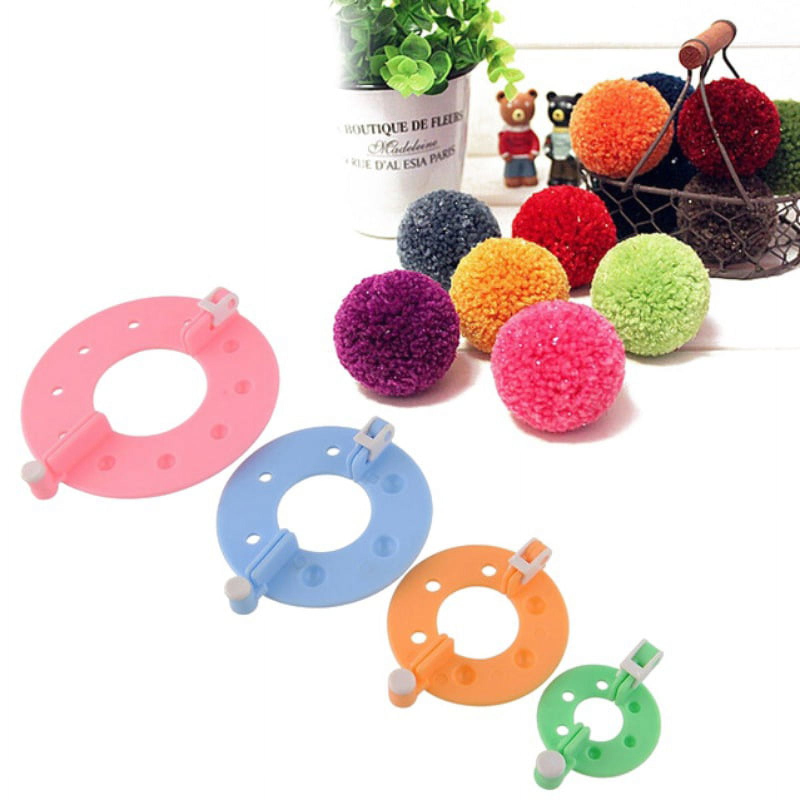 4 Pcs Pompom Maker For Crafting Fluff Ball Weaver Kit For Kids