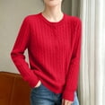 thumbnail image 2 of Uaswgudfs Women Cable Knit Cardigan Sweater Button Down Long Sleeve Open Front Loose Fit Solid Color Winter Warm Soft Knitwear Jacket for Daily Casual Office, 2 of 5