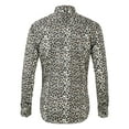 thumbnail image 3 of MODA NOVA Big & Tall Men's Leopard Print Button Down Long Sleeve Shirt Brown XL, 3 of 7