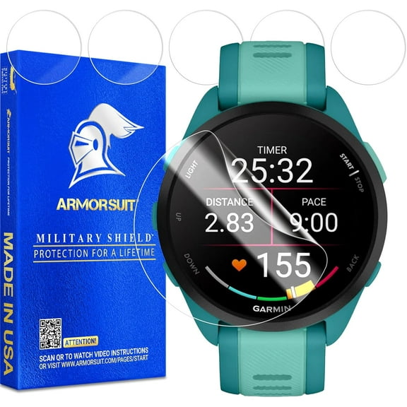 ArmorSuit 6 Pack for Garmin Forerunner 165 (43mm) Screen Protector MilitaryShield HD Clear Film - Made in USA