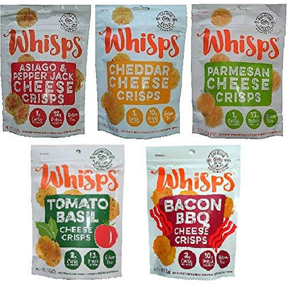 (5 Pack) Whisps Cheese Crisps, 100 Cheese Low Carb Crunchy Snack