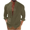 thumbnail image 2 of pstuiky Camisas de manga larga de invierno para hombre, Camisa informal de moda para hombre, con cuello en V y mangas cortas, transpirable y con botones. Tops de talla grande para hombre m, 2 of 6