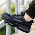 thumbnail image 3 of XQJ Steel Toe Shoes For Men Anti-Puncture Anti-Smash Work Boots Lightweight Work Safety Shoes Mens Air Cushion Work Sneakers Black Size 5 Comfortable Breathable, 3 of 8