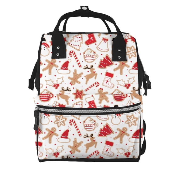 Defioc Gingerbread Holiday Sweets for Baby Diaper Bag Backpack - Baby Bag for Boys & Girls - Diaper Backpack - Large Travel Diaper Bags- Baby Registry Search & Shower Gifts