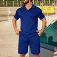 thumbnail image 1 of NTACZA 2 Pieces Shorts Set Men Short Sleeve Shirt Shorts Tracksuits Athletic Collared Sweatsuits for Men 3XL, 1 of 6