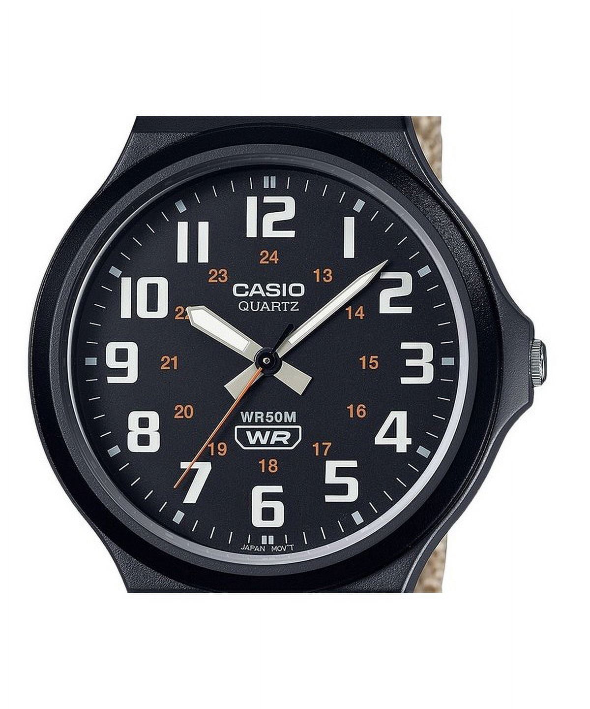 Casio Men's Cloth Strap Analog Wristwatch, Black, MW-240B-5BV