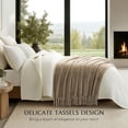 thumbnail image 2 of EVERGRACE Soft Chenille Throw Blanket for Couch, Cozy Plush Fuzzy Decorative Chenille Knit Throw Blanket with Tassels, Lightweight Blanket and Throws for Bed Sofa Gift Home Decor, Beige 60"x80", 2 of 8