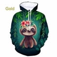 thumbnail image 2 of Sudadera con capucha con estampado 3D de animales perezosos para hombre, sudadera informal de gran tamaño, sudadera con capucha de manga larga para hombre y mujer, ropa de calle, 2 of 5