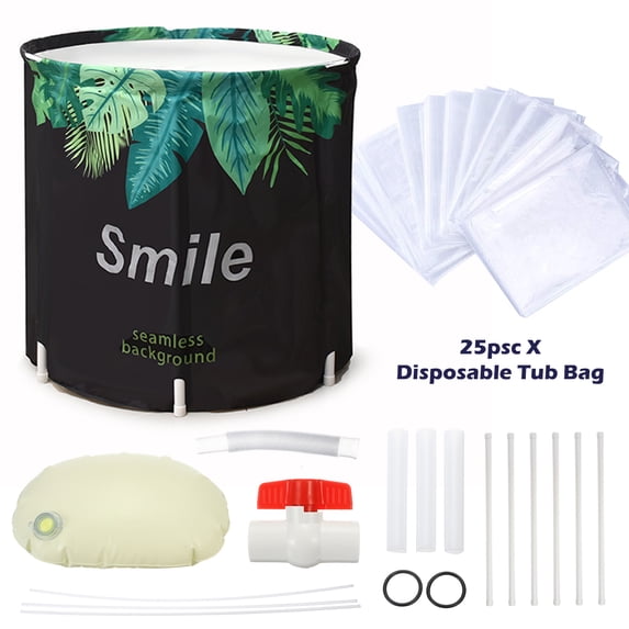 Portable Foldable 3 Layer PVC SPA Bathtub Freestanding Bathtub Soaking Bath Tub 27.5 Inch Baby Swimming Bucket Baby Swimming Pool