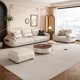 thumbnail image 4 of Leather sofa head cowhide French retro small living room straight high backrest cream sand hair My Lux Decor Round, 4 of 19
