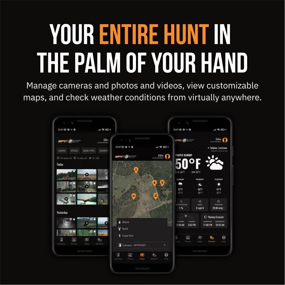 SPYPOINT Flex-S Solar Cellular Trail Camera, Integrated Solar Panel, On-Demand Capable, LTE Connectivity, 100-foot Flash/Detection Range, 0.3S Trigger Speed, Internal Battery, Option 2 Pack