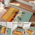 thumbnail image 5 of 2x3 Ft Entryway Area Rug, Floral Orange Kitchen Rug Runner Washable Floor Mat, Multicolor Striped Decadent Botanical Flower Non Slip Indoor Door Mat Throw Carpet for Bathroom Living Room Bedroom, 5 of 8