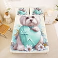 thumbnail image 5 of Homewish Pet Maltese Queen Sheets,Daisy Flower Queen Sheet Sets,Green,4pcs,1 Flat Sheet, 1 Fitted Sheet and 2 Pillowcases, 5 of 6