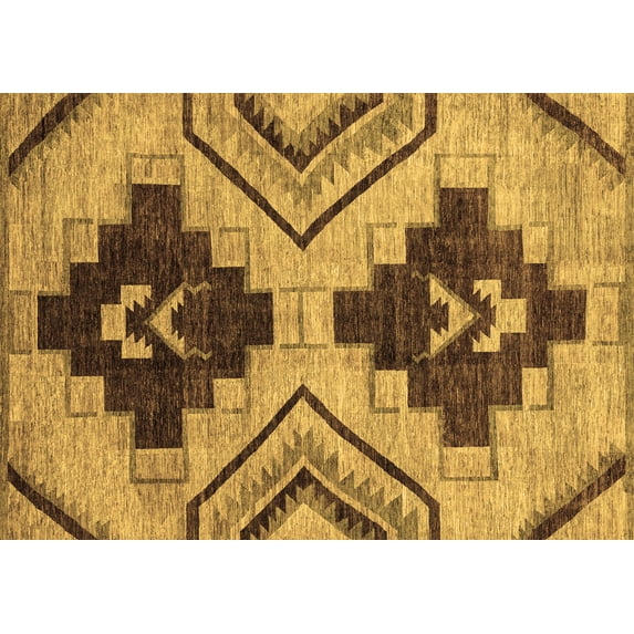 Ahgly Company Indoor Rectangle Oriental Brown Modern Area Rugs, 8' x 12'