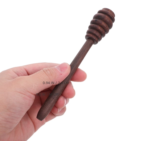 MEIBUTYUP Black Walnut Honey Dipper Sticks with Deep Grooves, Easy to Clean Wooden Honey Stirrer for Kitchen and Home Use