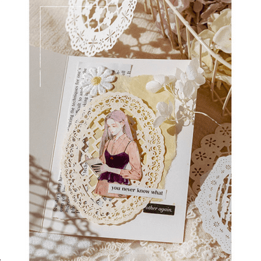 10Pcs Vintage Scrapbooking Paper Lace for Decorative Paper for Card Making DIY Craft Album Planners Embellishments E