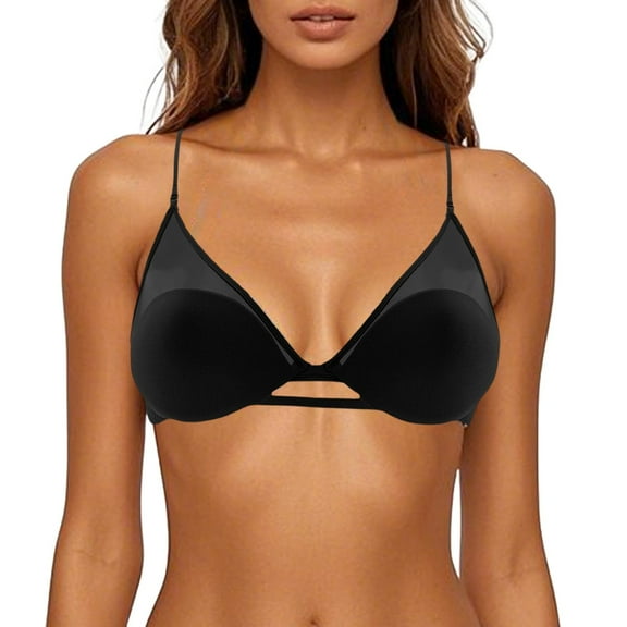 MDUKONU Bras for Women Womens Wireless Bra, Smooth Comfort Full Coverage Bra, Foam Cups, Convertible Bra Straps Black 34