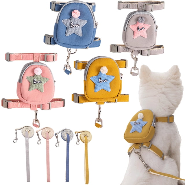 Fiudx Chaleco de Gamuza para Perro, Banda Reflectante de Seguridad, Correa de Pecho Acolchada Suave, Transpirable y Cómodo, Ideal para Entrenamiento y Paseo, Mini Mochila para Refrigerios, Talla Ajus