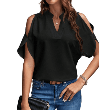 Women's V-neck Temperament Fashion Strapless Sleeve Top
