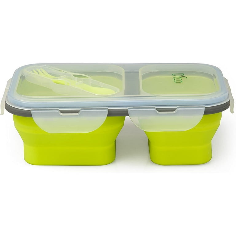 Collapsible Food Storage Containers with Lids - Silicone Container -  Adjustable Food Storage Container - Bento Collapsable Lunch Box -  Collapsible