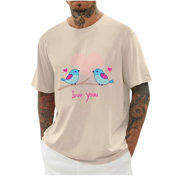 Camisas de Manga Larga para Hombres Imprimir Casual Cuello Redondo Blusa de Manga Corta, Camisas de Lino para Hombres