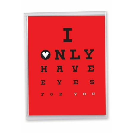 1 Big Funny Valentine's Day Card (8.5 x 11 Inch) - Eyes For You Valentines Day J6769VDG