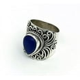 thumbnail image 3 of Lapis Lazuli Pear Shape 925 Sterling Silver Handmade Statement Women Ring Size 4.0, 3 of 5
