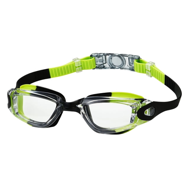 -Fog Competition Swimming Goggles for Adults with Cool Silver Lens Technology