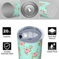 thumbnail image 4 of Pioneer Flower Floral Print Pattern 20oz Skinny Tumbler with Straw & Lid, Double Wall Vacuum Insulated Cup, Leak-Proof, Cup Holder Friendly, Hot 6H Cold 12H, 4 of 6