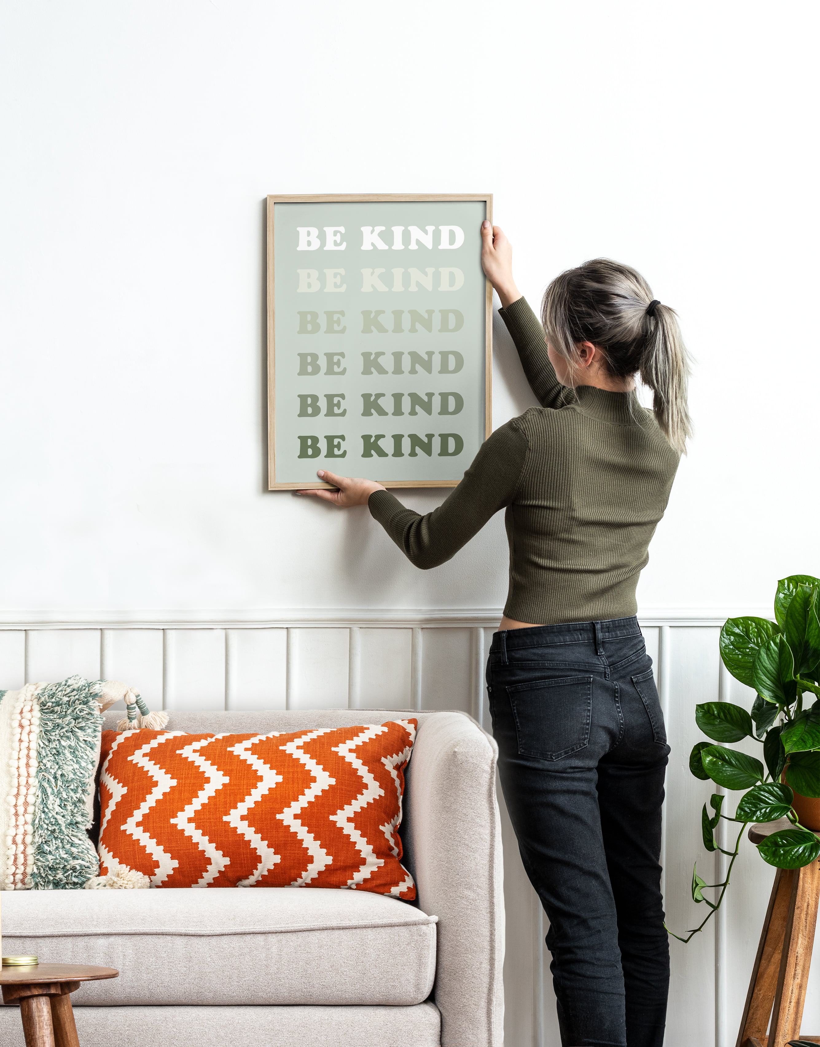 Haus and Hues Positive Quotes Wall Decor Be Kind Poster Quotes Wall Art,  Cute Quote Posters for Teen Cute Wall Art UNFRAMED 12