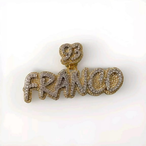 Personalized Moissanite Pendant for Men | 3ctw Custom "NAME Pendant" | Real Hip Hop Charm | Great Birthday Jewelry Gift Idea