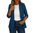 thumbnail image 4 of Gfyviroh Women's Blazer Jacket Roll Up Sleeve Notched Lapel Blazer Stylish Lightweight Business Casual Suit Coat, 4 of 8