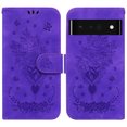 thumbnail image 3 of Nalacover For Google Pixel 7 6.3 inch Wallet Case,Embossed Sun Flower Pattern PU Leather Magnetic Flip Folio Book Credit Card Holder Shockproof for Women Men Phone Cover+Strap.Purple, 3 of 8
