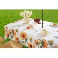 thumbnail image 2 of Summer Outdoor Tablecloths with Umbrella Hole,Zipper 60x84 Inch Rctangle, Spillproof Washable Watercolor Lemon Green Floral Fabric Table Cloth,Table Cover for Picnic Dinner Patio, 2 of 6