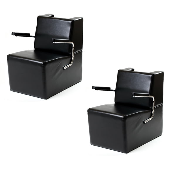 Set of 2 EDISON Hair Dryer Chair BLACK Ideal for Hair Salon, Styling Station, Salon Furniture & Equipment
