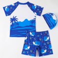 thumbnail image 3 of Bullpiano Toddler Baby Boys Short Sleeve Rashguard Dinosaur Bathing Suit Set Quich Dry Swimwear Surfing Suit, 3 of 7