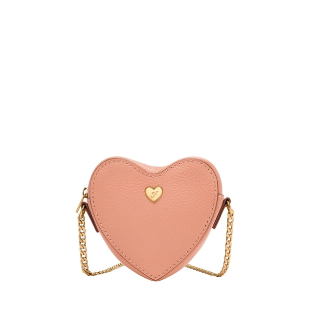 Tarjetero Wallet Fossil Logan con cremallera, piel rosa etérea