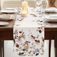 thumbnail image 3 of Table Runners 70 Inches Long Dress Scarves, Brown Grey Leaves Farmhouse Coffee/Dining/Kitchen Table Decor, Holiday Table Runner, Summer Botanical Pastoral Birds Rustic 13x70 Inch, 3 of 9