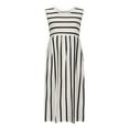 thumbnail image 4 of Sakmal White Women Dresses Casual A Line Long Dress Tank Striped Sleeveless Dresses with Pockets, 4 of 6