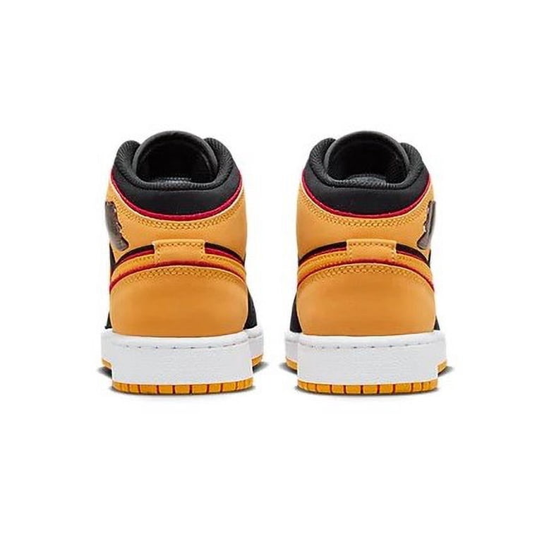 Jordan Big Kid's Air Jordan 1 Mid SE Black Vivid Orange Size 6