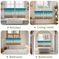 thumbnail image 6 of Teal Brown Tier Curtains, Rustic Vintage Abstract Ombre Wooden Plank Light Filtering Kitchen Curtains, 2Pcs Rod Pocket Half Window Treatments Panels for Sink Cafe Cabinet Camper 27.5x24 Inches, 6 of 9