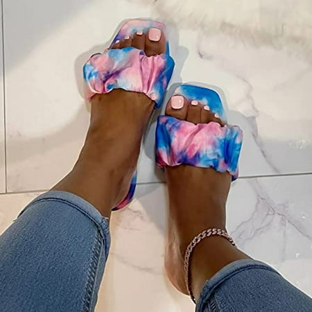 

absuyy Womens Slide Sandals- Roman New Style Casual Beach Open Toe Summer Flat Slide Sandals #189 Pink-4