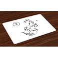 thumbnail image 1 of Ambesonne Zodiac Capricorn Place Mats Set of 4, Sketch Goat, Standard Size, Black and White, 1 of 4