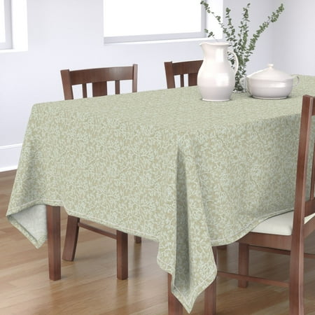 

Cotton Sateen Tablecloth 70 x 120 - Branches Sage Nature Forest Tree Branch Leaf Autumn Print Custom Table Linens by Spoonflower