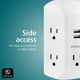 thumbnail image 3 of Protector contra sobretensiones Philips SPS5002WA/37 de 5 salidas y 2 USB-A, color blanco, 3 of 6