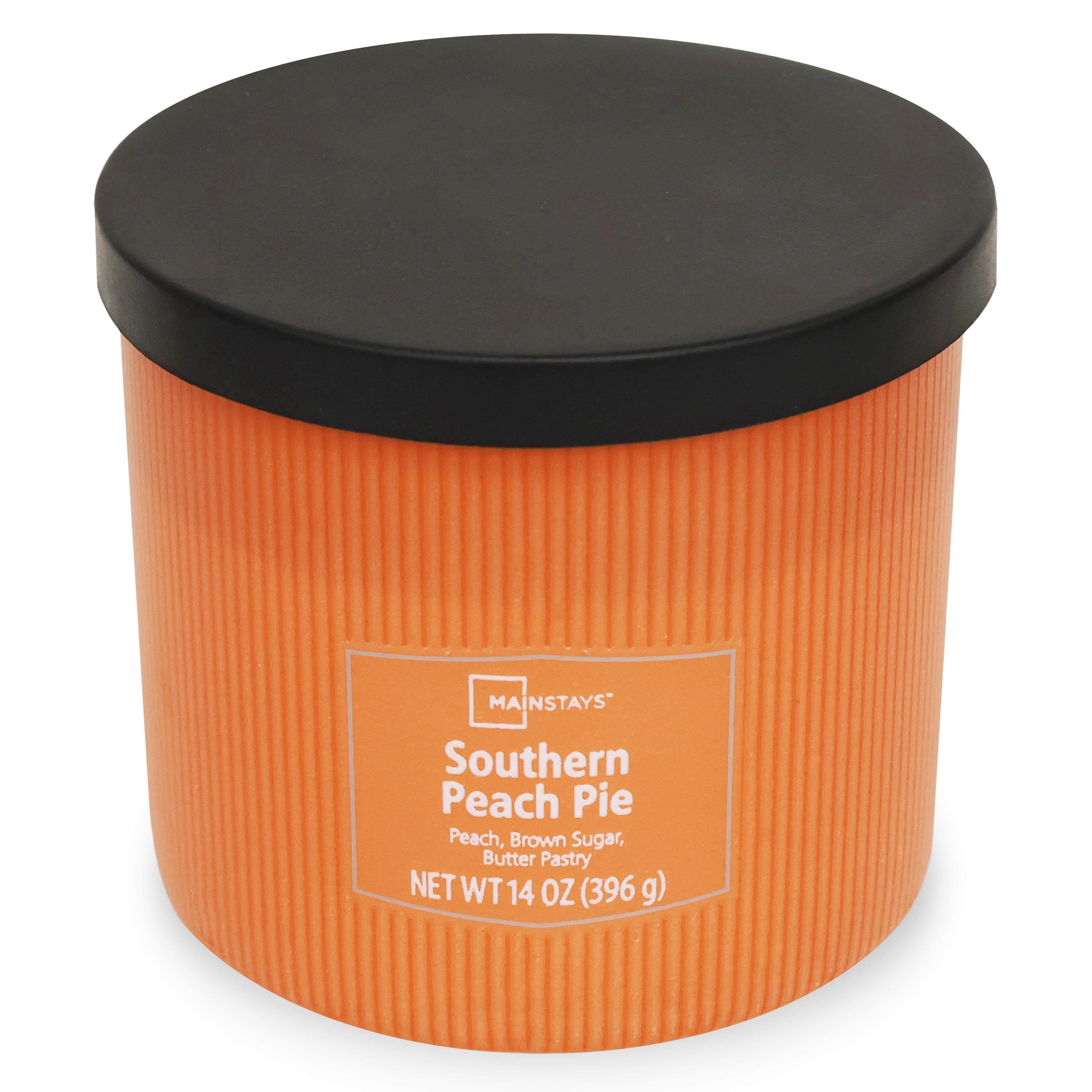 Mainstays Textured 3-Wick Candle, Southern Peach Pie Fragrance, 14oz
