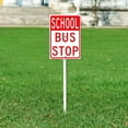 thumbnail image 2 of Soliyoahee School Bus Stop Yard Sign with Stake 7x8.8inch Rustproof Aluminum Lawn Decorations Sign for Outdoor Road Street Garden Decor, 2 of 5