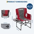 thumbnail image 2 of Chaise de Réalisateur de Camping Pliante Surdimensionnée pour Adultes, Chaise d'Extérieur Portable Robuste 330 Lb avec Table d'Appoint et Porte-Boisson – Lot de 2 – Orange+gris / Rouge+gris / Marine+gris / Noir+gris, 2 of 8