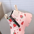 thumbnail image 7 of Girls Cute Ankle Boots Strawberry Printed Side Zipper Booties Kids Comfy Platform Non-Slip Short Boots Pink 8.5 Toddler, 7 of 7